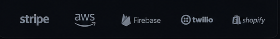Stripe · AWS · Firebase · Twilio · Shopify